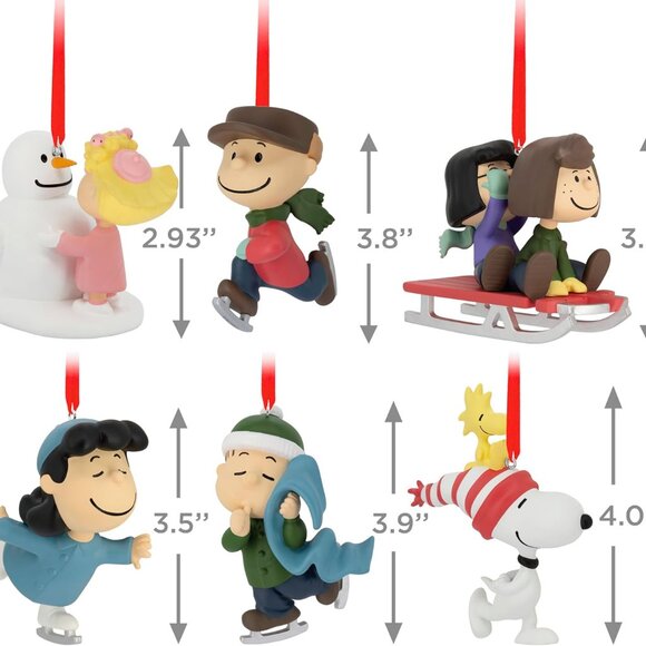 Hallmark The Peanuts Gang Christmas Ornaments, Set of 6 - Picture 1 of 3